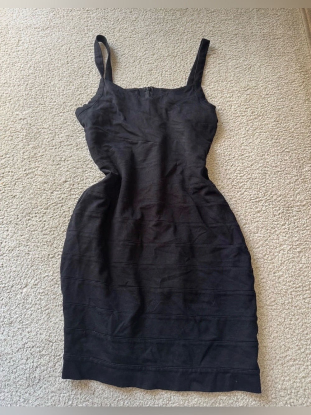 Express Black Sleeveless Midi Bodycon Dress with Thin Straps party night out